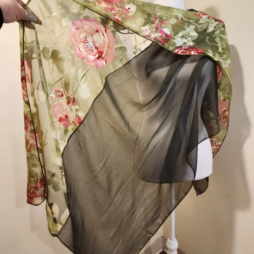 Floral Large Silk Scarf
